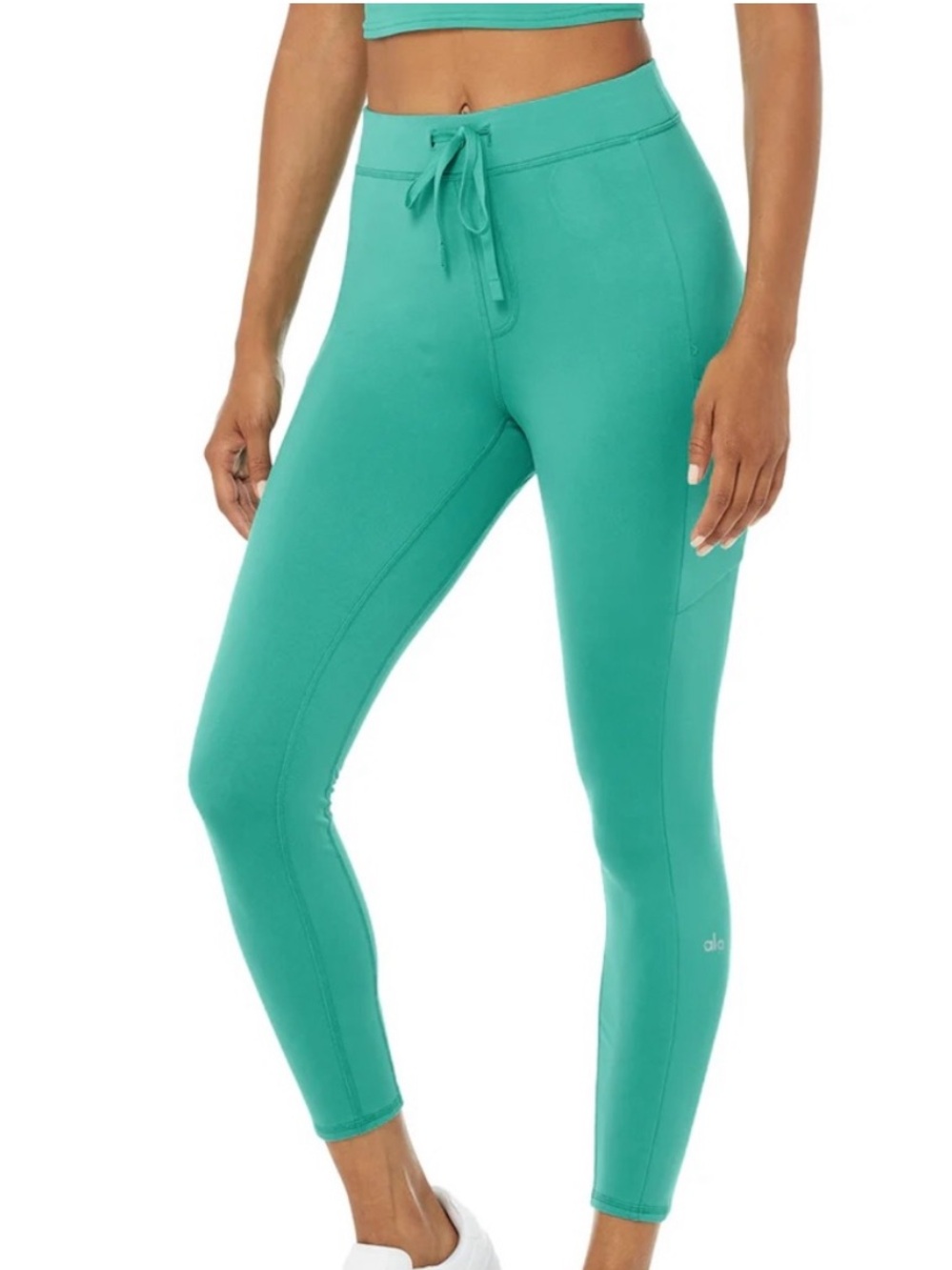 ALO Yoga Checkpoint High Waist Pocket 7/8 Legging Ocean Teal Medium